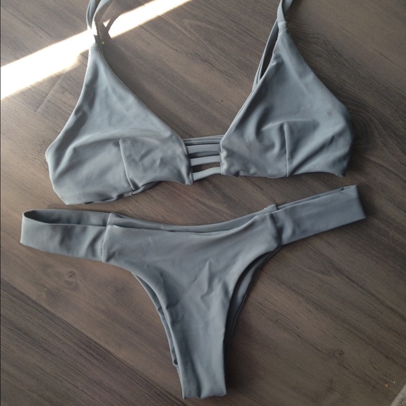 Grey Brazillan Cut Bikini Set