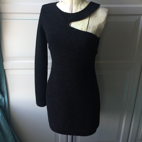 BCBGENERATION Black One Sleeve Cutout Dress