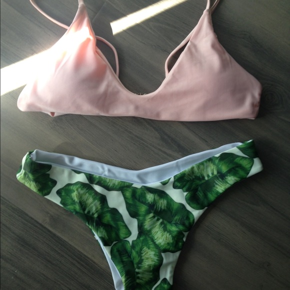 Palm leaf Brazilian bikini
