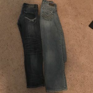Two pairs of bke jeans