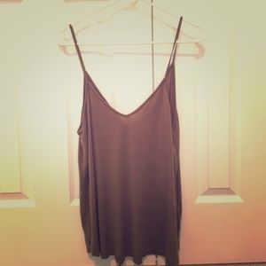 Forest green flowy tank top