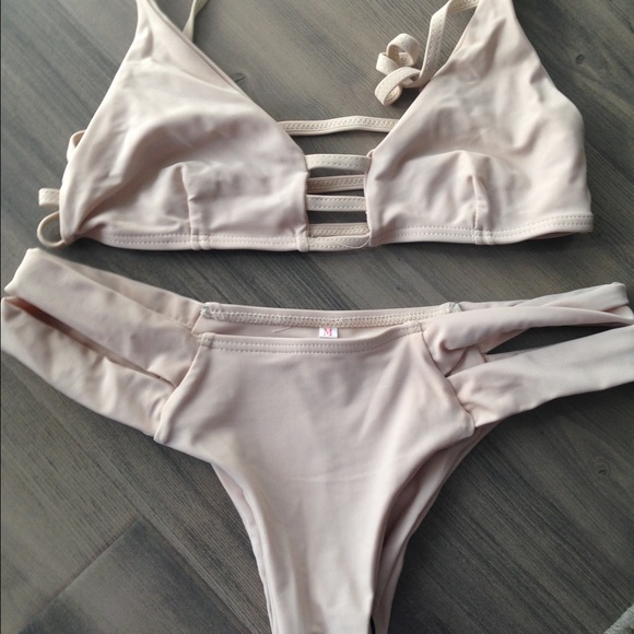 Nude Cage Back Brazillian Bikini