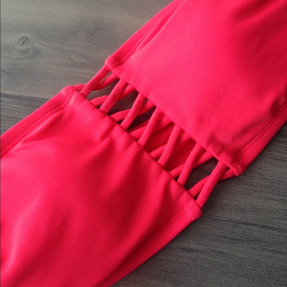 Red Strapless Bandeau Top