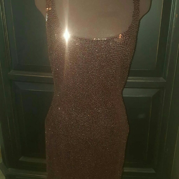 Vintage Carmen Marc Valvo Sequined Cocktail Dress - Picture 1 of 3