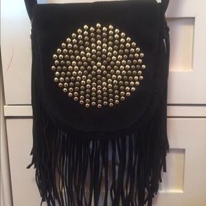 Steve Madden black fringe bag