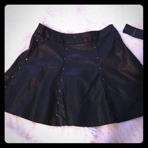 ZARA LEATHER STUDDED MINI SKIRT