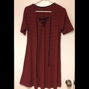 Sexy and Chic Lace-up T shirt Dress