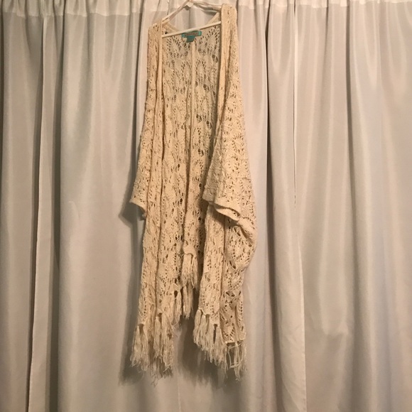 Cream blazer with fringe