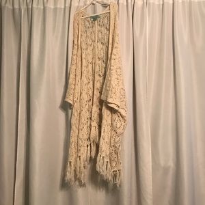 Cream blazer with fringe