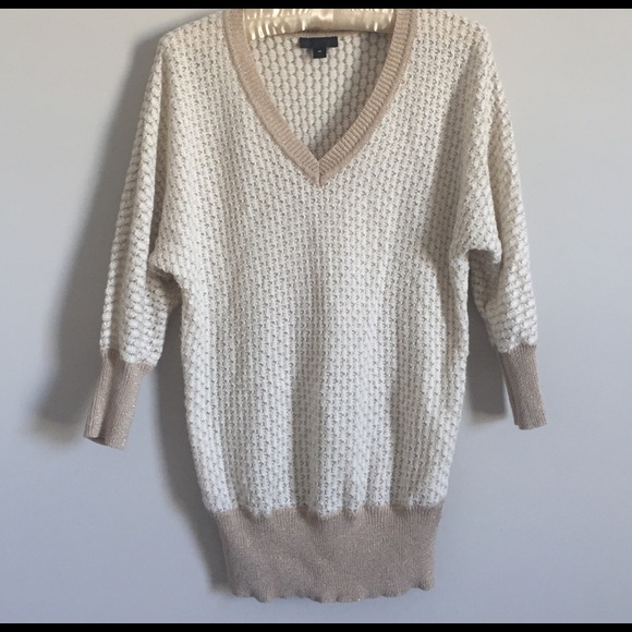 Worthington Sweaters - Worthington Cream and Tan with Sparkle Sweater