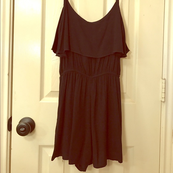 Ruffle Top Black High-Waist Romper
