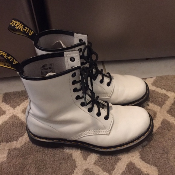 White Dr. Martens boots. Size US 10.5 Women's