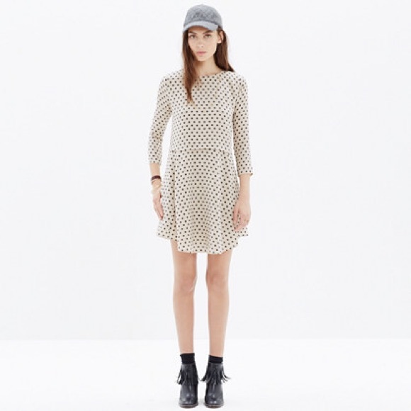 Madewell Silk Tee Dress in Dot