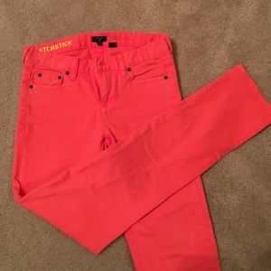 J Crew matchstick jeans - hot pink