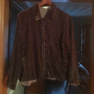 J Jill Chocolate Brown Velour Shirt. Ladies Large