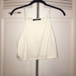 white crop tank top