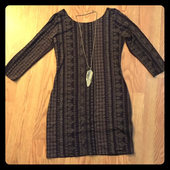 O'Neill Boho Chic Vertical Print Bodycon Dress