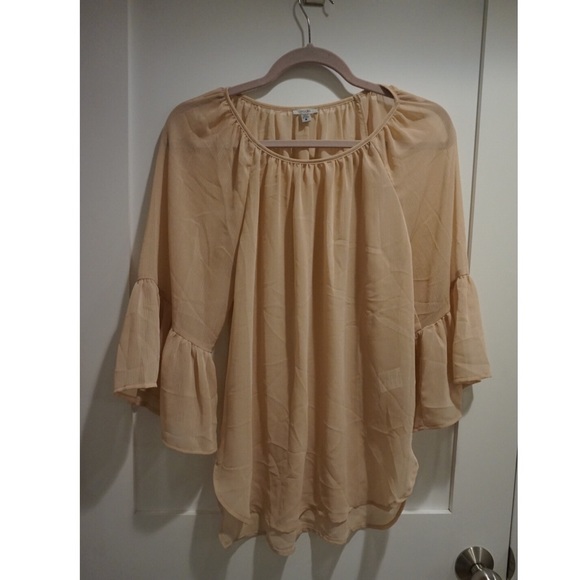 Flowy Tan Blouse Top