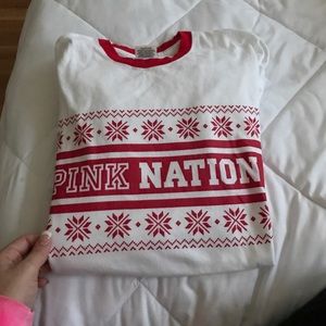 Victoria's Secret pink Christmas top