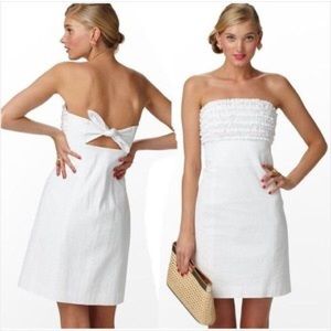 Lilly Pulitzer white strapless ruffle dress