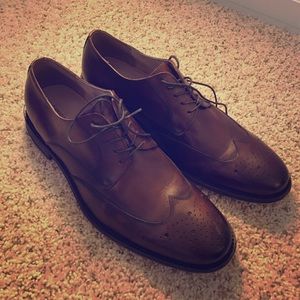 Brown Leather Banana Republic Wingtip Oxfords