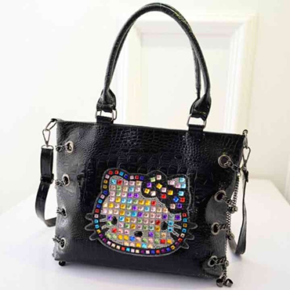 ON HOLD NWOT Black Leather Hello Kitty Purse Bag