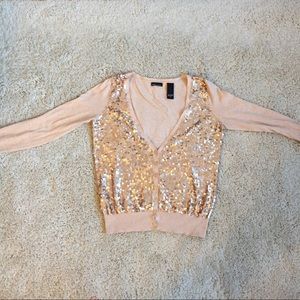 VS - light pink cardigan with rose gold sequins