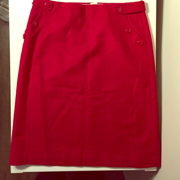 J. Crew red wood skirt