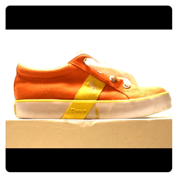 Fancy but still cool orange white and yellow shoes