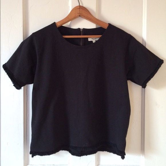 Madewell crop fringe tee
