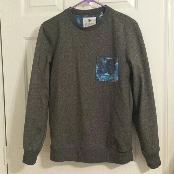 on the byas Sweaters - Gray Sweater shirt with fun front pocket