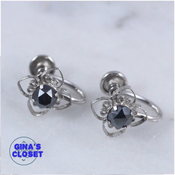 vintage sterling silver - scroll 2.5g - earrings - Picture 1 of 4