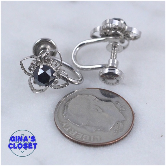 vintage sterling silver - scroll 2.5g - earrings - Picture 2 of 4