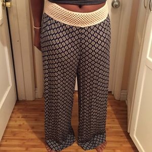 Paisley print bell bottom pants