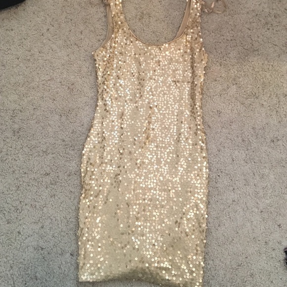 Worn once gold sequin party dress