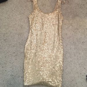 Worn once gold sequin party dress