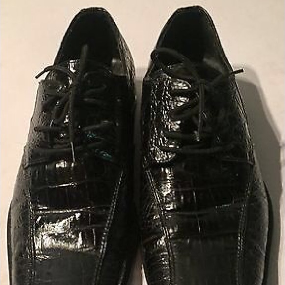 Men's Size 9D Antonio Mazzetti Black Dress Shoes.