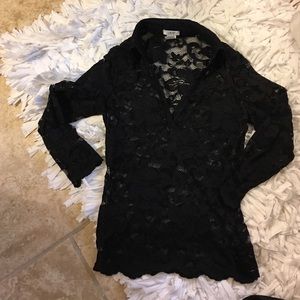 Cache black lace top