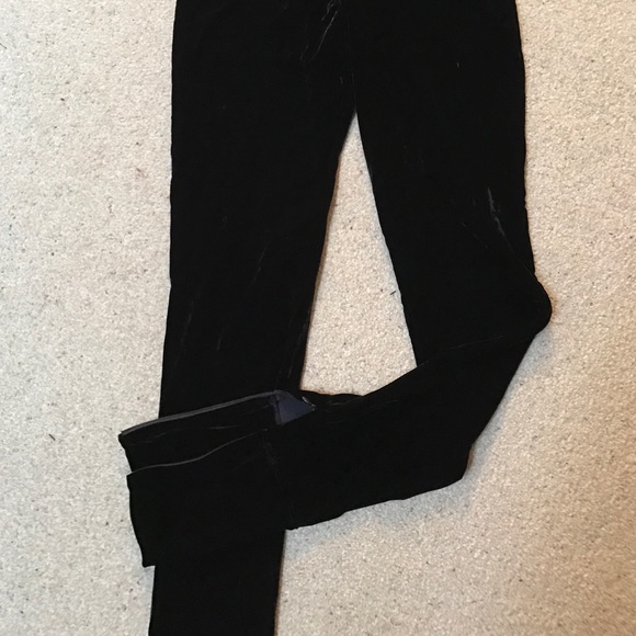Stretch Silk Rayon Velvet Leggings w/Zippered Legs