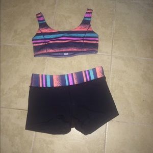 ivivva sports bra and shorts