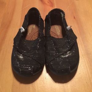 Toddler Toms - Black with Silver Shine