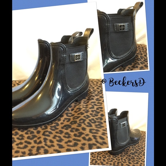 DAV Glascow Ankle Rain Boots Sz 10 Black