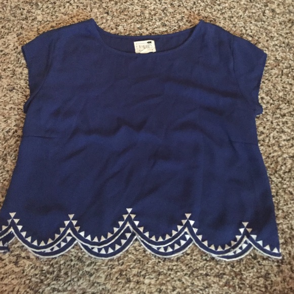blue crop top