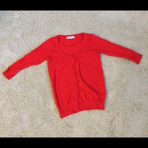 Zara - 3 quarter sleeve red cardigan