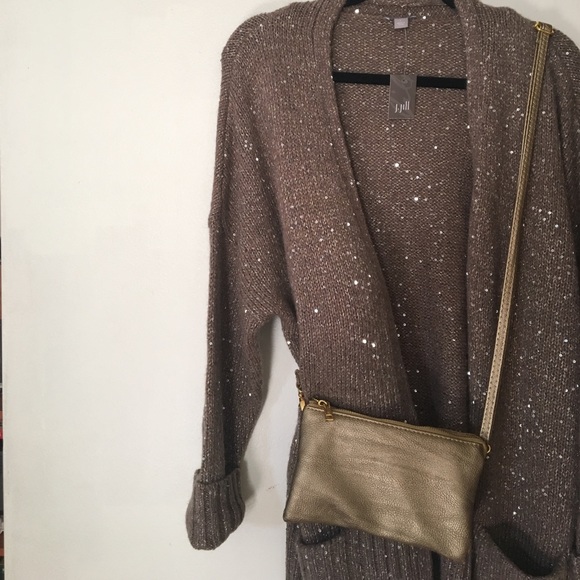 π SOLD π Vegan Gold Clutch / Crossbody Bag - Picture 4 of 5