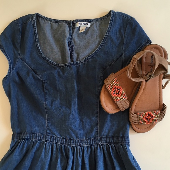 Chambray Dress w/Pockets