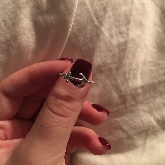 Silver Anchor Rope Ring - Picture 1 of 2