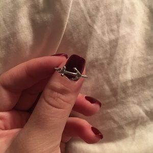 Silver Anchor Rope Ring