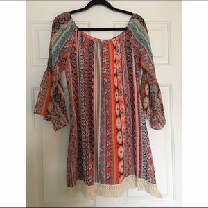 Joel printed fringe dress