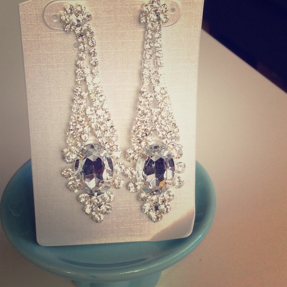 Teardrop Faux Diamond Earrings